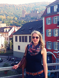 Heidelberger Schloss von der Alten Brücke aus gesehen