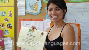 Student with certificate