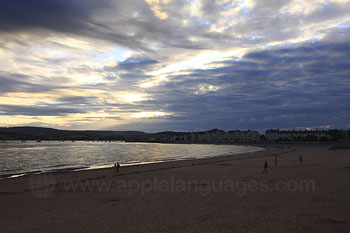 Exmouth beach at sunset