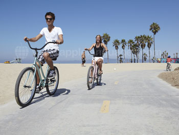 Biking on the beach