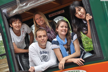 Students on a Trolley Tour