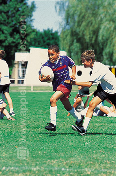 Having fun playing rugby