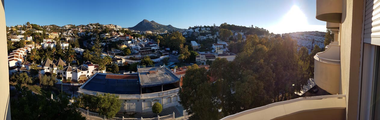 Aussicht vom Balkon unserer Schule in Malaga