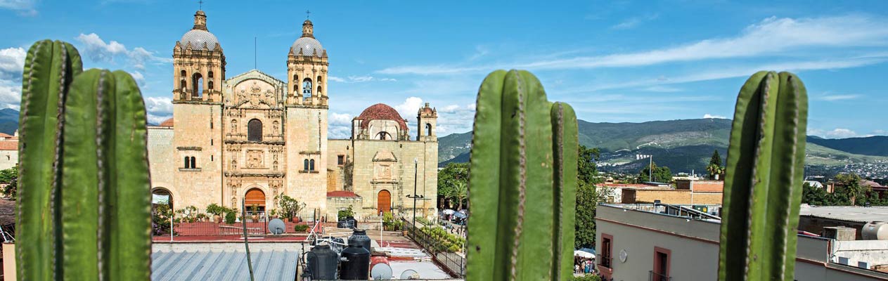 Catedral de Oaxaca vom Restaurant auf dem Dach